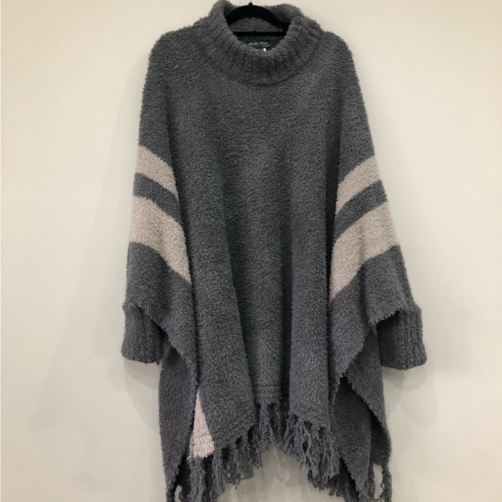 Barefoot Dreams CozyChic fringe poncho plus size